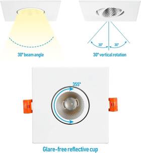 Xo1djdl-3d7wxx Torchstar 3-inch 7w 50w Led Gimbal Airtight Recessed Light With Junction Box