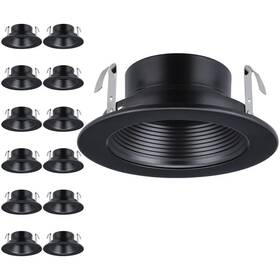 Xo1rlt-4xx Torchstar 12 Pack 4 Inch Recessed Light Baffle Trim Full Metal Ceiling Can