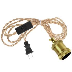 F006-jsctx5m Tovmey 16ft Ul Pendant Light Cord Gold Hanging Lights With Plug In Plu