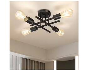 Xddty4t-cwsgh Tozing 16 Inch Black Farmhouse Semi-flush Mount Ceiling Light Fixtures Modern