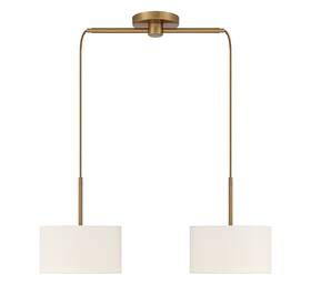 Tw122129nb Trade Winds Lighting 2-light Linear Chandelier In Natural Brass By Meridian M100109nb