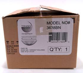 Xh4.375 Trans Globe 736916178099 W7.25 Inch Brushed Nickel Ceiling Light Fixture # 3638bn