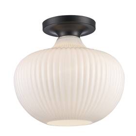 16180-bk Trans Globe Lighting Aristo Semi-flush Mount Black