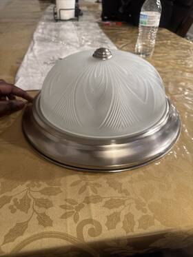 58801bn Trans Globe Lighting Frosted Leaf 13.5 Inch Flush Mount In Nickel 58801 Bn