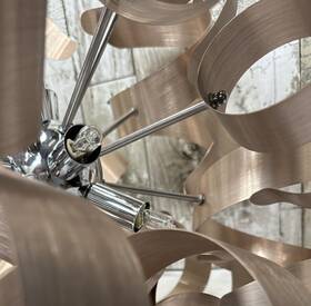 Mdn-1462 Trans Globe Lighting Cp Medley - 9 Light Pendant Metal Ribbons