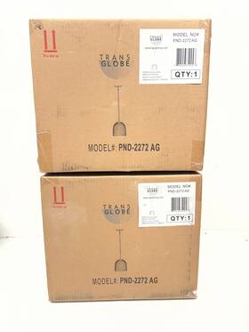 Pnd-2272 Trans Globe Lighting 2pk Transglobe Meadow Glow 8.5 Inch 1-light Gold Mini Pendant Clear Ribbed Glass