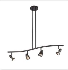 W-466rob Trans Globe Four 4 Light Wave Track Rubbed Oil Bronze No Bulbs Ms286