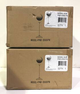Pnd-2069 Transglobe Lighting 2pk 1-light Polished Nickel Pendant Light Seeded Glass New