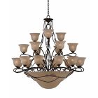 31605 Triarch Glass Chandelier Large Blacksmith Light Leaf Bronze Whisper 27