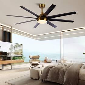 Cp9208c Tropwellhouse Black And Gold Ceiling Fan With Lights Remote Control 6 Speed Dc Motor Mode