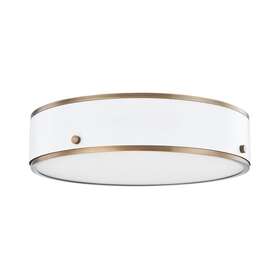 C8316-pbr-swh Troy Lighting Eli 1 Light 16 Inch Flush Mount Brass/soft White -