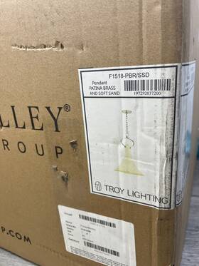 F1518-pbr-ssd Troy Lighting Radcliff 1 Light 18 Inch Pendant Patina Brass -