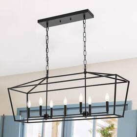 F-7-chy-6 Tuluce Kitchen Island Linear Chandelier 7 Light Dining Room Pendant Lighting