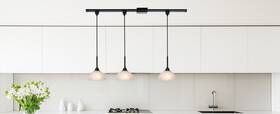 Ff-1p-y-h-c-1-zz Tuluce 3-pack H-type Track Pendant Lights - Alabaster Glass Black Kitchen/dining