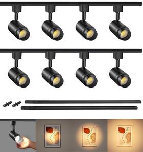 T-tkm-10w3k-b8-z Tuyubee Zoomable 8 Lights Led Track Lighting Kit With 6.6ft H Type Rai