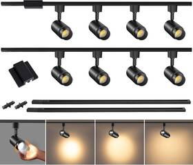 T-tkm-10w3k-b8-zc Tuyubee Track Lighting Kit 8 Light Rail Spotlight Ceiling Set