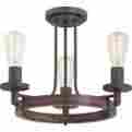 Tvn1717dk Tavern Quoizel Lighting Semi-flush Mount Light In Darkest Bronze 611728203309