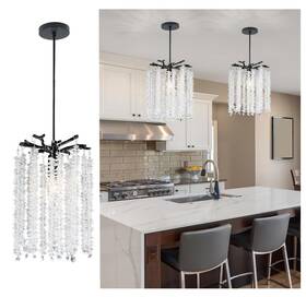 Twyu-2025022502 Twinklumen Black Crystal Pendant Light Chandelier Branch Style Kitchen Island E12 8x11