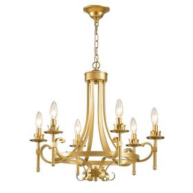 Uiimeces Jd-p0033g Modern Gold Candle Chandelier 6-light Farmhouse Chandeliers For Dining Room