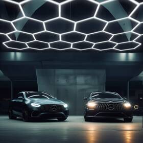 50lit011-hex-07 Ultra Apluschoice Led Hexagon Light 5 Grid Car Detailing Shop Garage Gym Office Salon