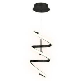 Ultralux 736542869309 Helix Led Pendant Light Matte Black Spiral Dimmable 950 Lumens 3000k 17w Pe
