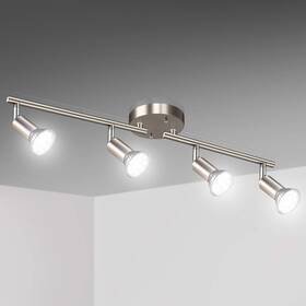 Unicozin 666354374794 Led 4 Light Track Lighting Kit Matt Nickel Way Ceiling Spot Flex