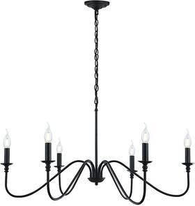 A980 Unique Trendy 1 Black Chandelier 6-light Rustic Industrial Iron Chandeliers For Dining Room Ligh