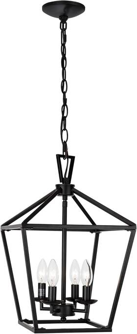 Untrammelife 784529200171 4-light Black Lantern Pendant 4-light/4 X E12 Base Bulbs