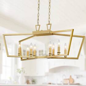 Jyg-08 Untrammelife Modern 8-light Gold Linear Chandelier Dimmable Ceiling