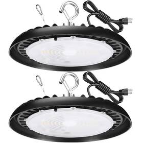 Hb150w2 Ununono 2pack 150w Led High Bay Light Fixture For Warehouse 120v 5000k Daylight 19500l