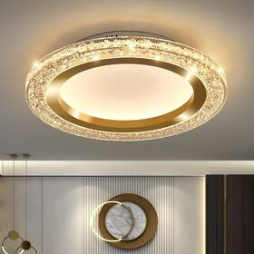 D-1269 Uofus 28w Led Flush Mount Ceiling Light 12inch Modern Round 11.81inch Gold