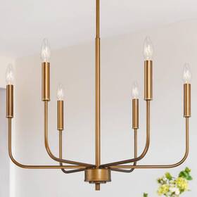 477zeqhd23813iv Uolfin Modern Dark Gold Kitchen Linear Chandelier 6-light Farmhouse Candlestick