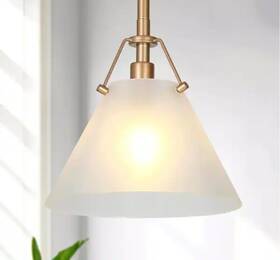 628882y22yv19pc Uolfin Mid-century Modern Cone Kitchen Island Pendant Light Frosted Glass 12c