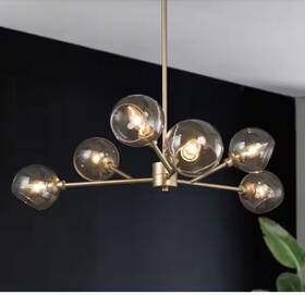 628d72ajzff3893 Uolfin Modern Gold Dining Room Chandelier Bubble 31.5 Inch 6-light