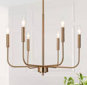 Zujazyuo813b28 Uolfin Modern Gold Candlestick Island Chandelier Transitional 6-light Plated