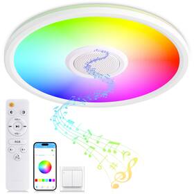 Lt0150-b Uprizep Rgb Led Ceiling Light With Bluetooth Speaker 24w 12inch Smart Music