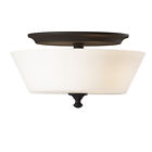 Fm354bk Used 2-light Mount - Glass Feiss Flush Lightly Peyton Modern Black