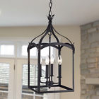 Uso-624659 Unbranded Hanging Lantern Chandelier Light Farmhouse Black Metal Candle Indoor