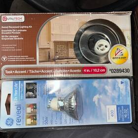 0289430 Utilitech Swivel Recessed Lighting Kit Brushed Nickel Finish #0289430 Open Box