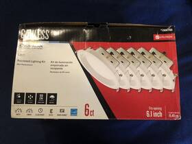 1500765 Utilitech Canless Led Recessed Lighting Kit 6ct
