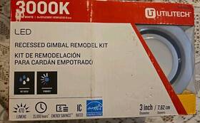 Utilitech 822985516709 Led 45-watt Warm White Recessed Remodel Kit 3 Inch