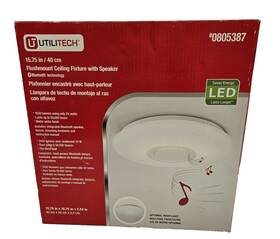 0805387 Utilitech 845473037029 1550 Lumens Led Flushmount Ceiling Fixture With Speaker #0805387 Rare