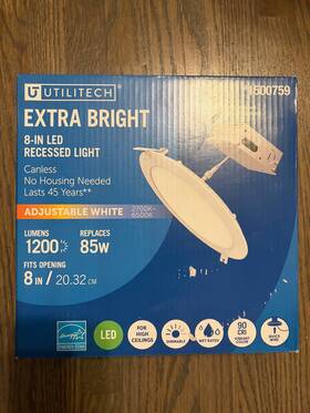 Lledr8xt Utilitech Canless 8-in 1200 -lumens 1500759 Switchable Lledr8xt/ho/5cct
