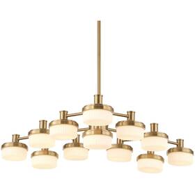 21408 Uttermost Wedge 12 Light 40.63 Inch Warm Brass Chandelier Ceiling