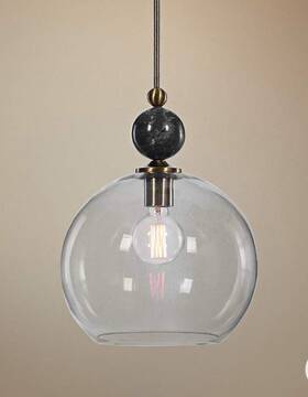 22176 Uttermost Three Mendota 19 Inch Modern Glass Metal Pendant Chandelier Lights Globe Shade