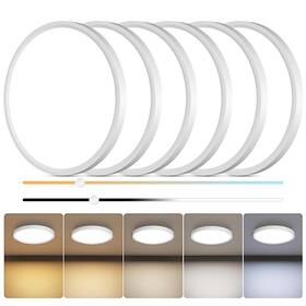 Clay01-w6 Vallerico 12 Inch Flush Mount Led Ceiling Light 21w 5 Dimmable Colors 6 Pack