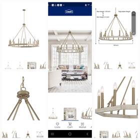 10552wo-bd Vanity Art Farmhouse Vintage 12-light Whitewood/brass Wagon Wheel Chandelier