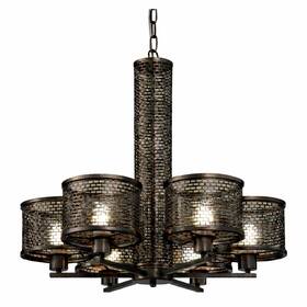 231c06nb Varaluz Lit-mesh 6-light Bronze Ceiling Chandelier 26 Inch Designer Lighting