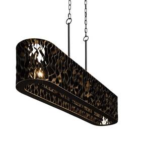 380n06mbfg Varaluz 380n06 Estela 6 Light 48 Inch W Linear Pendant - Matte Black / French Gold