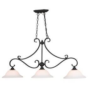 H0259 Vaxcel Monrovia 43.75-in Oil Rubbed Bronze 3-light Linear Chandelier